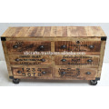 wooden vintage industrial sideboard